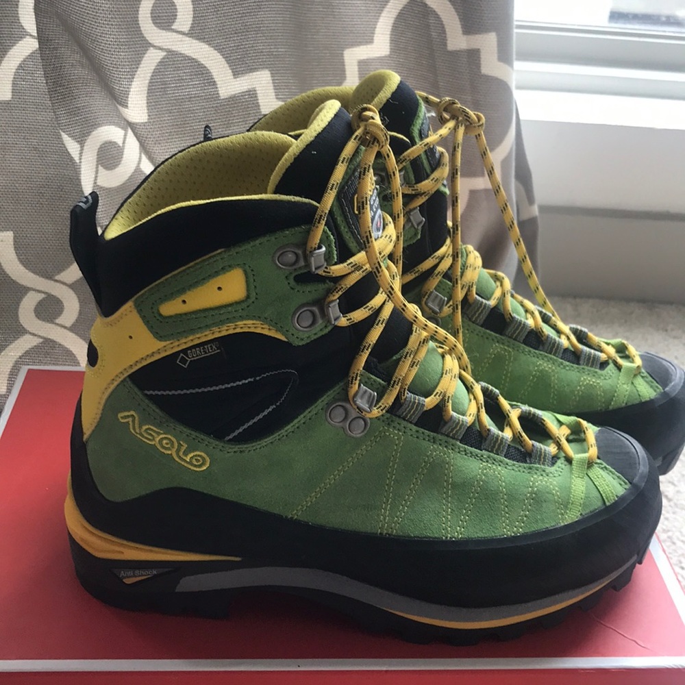 Asolo Elbrus Mountaineer Boot 6.5 Lime/Mimosa